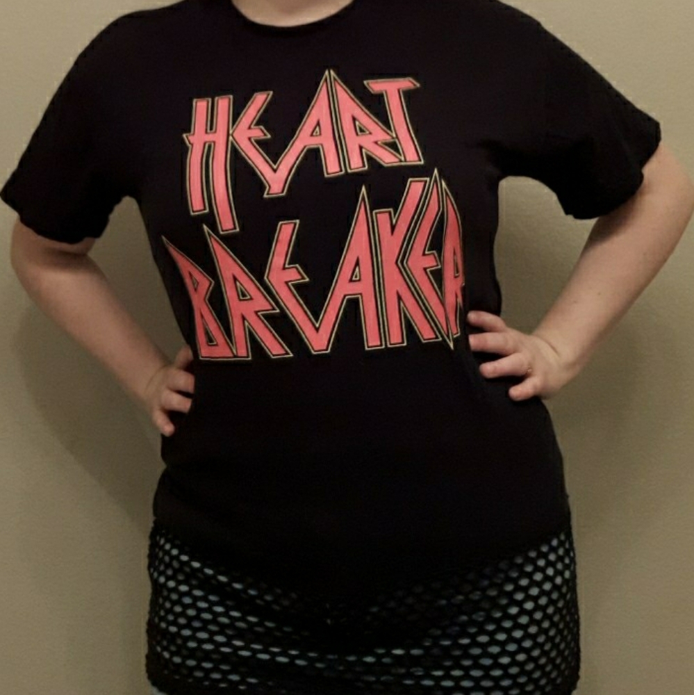 Women's Short Sleeve Black "Heart Breaker" T-Shirt